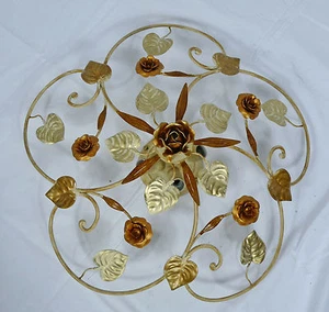 Classica plafoniera artigianale in avorio e oro illuminazione da interno art.725 - Imagen 1 de 6