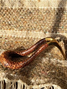  Carl Aubock Pfeifenständer aus Messing mit Schlangenleder umwickelt. Vintage und Selten. - Bild 1 von 14