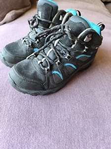 Karrimor Mount Mid Waterproof Black Blue Junior Waking Hiking Boots Size UK 2 - Picture 1 of 14