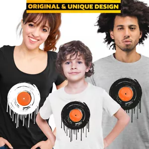 DJ T-Shirt Vinyl Minimal Drum & Bass Novelty Deck Decks Turntable LP Record Tee - Picture 1 of 28