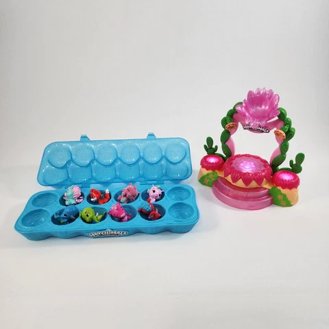 Lot Of 8 Hatchimals CollEGGtibles Talent Show Light Up Play Set Blue Egg Carton Cover