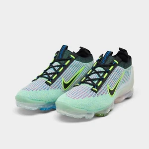 Nike Air Vapormax 2021 Flyknit Running Shoes Volt / Blue / Sil Sz 7.5 DX3368 700 - Picture 1 of 6