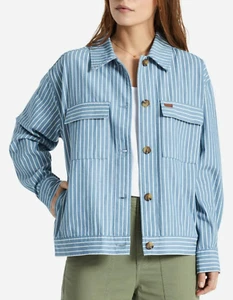 Chaqueta de Camionero BRIXTON Stark - L - NUEVA - $109 - Jumbo Hickory Stripe jean Abrigo de Trabajo - Imagen 1 de 5