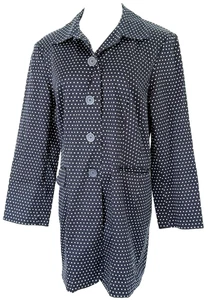 Norton & Co Womans Size 16W Jacket Vintage Polka Dot Black Midi Pockets Classic - Picture 1 of 13