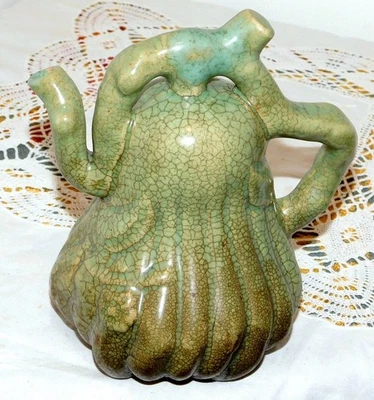 ANCIENNE THEIERE CHINOISE CADOGAN VERT CELADON GRES  XIXème ?/NO PORCELAINE - Photo 1/4