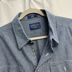 Pendleton Mens Blue The Chambray Denim Shirt XL Outdoor Preppy Hipster - Picture 1 of 9