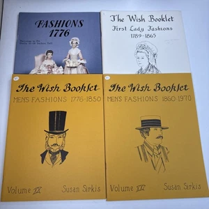 SIGNED Wish Booklet Antique Doll Patterns 4 BOOKS Fashions 1776 First Lady Mens - Picture 1 of 21