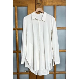 LULULEMON In The Moment Shirt Long Sleeve Button Down Loose Fit White size 10 - Picture 1 of 10