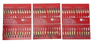 Surtido de 24 tarjetas Hunt Speedball 3072 letras caligrafía ¡¡3 tarjetas!! De colección - Imagen 1 de 4