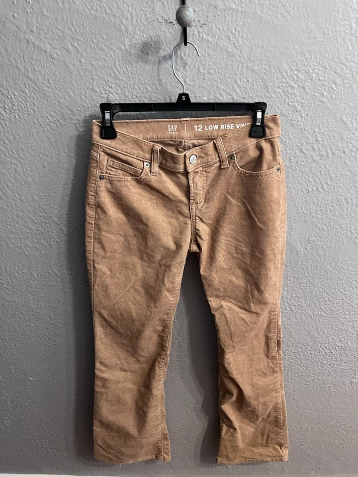 Gap Pants Teen Girls 12 Beige Corduroy Low Rise Vintage Bootcut - Image 1 of 4