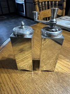 "Salero y pimienta vintage C C Italia plateado 5""" - Imagen 1 de 7