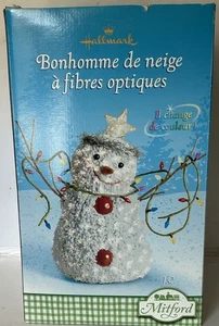 Hallmark Glasfaser Schneemann Mistelzweig Mitford Lichter Farbwechsel mit Box 17" - Bild 1 von 12