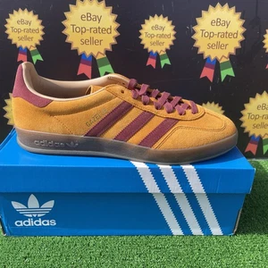 BNIB Adidas Gazelle Indoor Craft Ochre/Shadow Red Men,s Trainers Size UK 9 - Picture 1 of 16