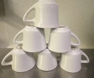 6 Rego Feinporzellan Espresso weiße Demitasse Tassen. Restaurantqualität - Bild 1 von 4