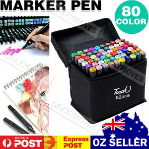 80pcs Color Marker Pen Dual Headed Graphic Artist Sketch Copic TOUCH Markers VIC - Picture 1 of 12