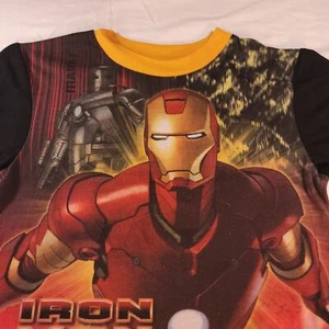Marvel Iron Man Crew Neck Graphic Short Sleeve T-Shirt Youth Boys Size 8 Black - Picture 1 of 9