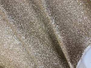 LIGHT GOLD GLITTER FABRIC JAZZ LARGE FLAKES Premium Sparkle Wall coverings Craft - Picture 1 of 4