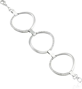 GUESS Crystal Circle Link Bracelet 7.5 inches - Picture 1 of 2