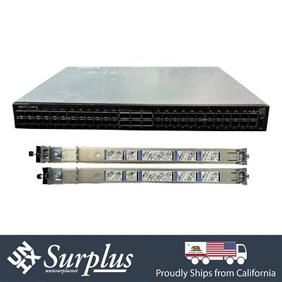 48 Port 10GB SFP+ Dell S4148 ONIE 4x 100GbE QSFP28 B2F Switch 2x PSU + RAILS - Image 1 of 4