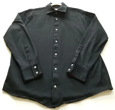 Banana Republic Button Up Shirt Men's Extra Large XL Black Flip Cuff Collar Rib - Image 1 of 4