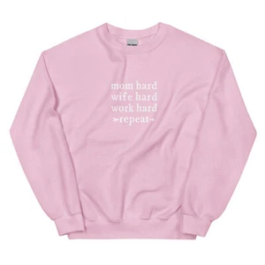 Mom Hard Women's Crew Neck Sweatshirt - Picture 1 of 12