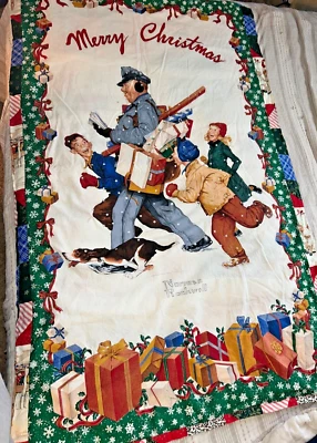 Рождественское одеяло Norman Rockwell — два принта, в том числе: «Веселый почтальон»  - Изображение 1 из 4