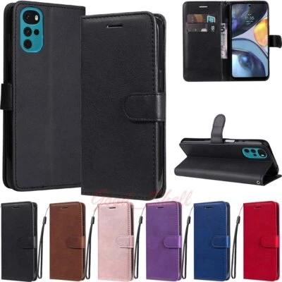 For Motorola Moto G22 G82 G31 G10 G30 G50 E32 E20 E30 Wallet Leather Case Cover - Image 1 of 4