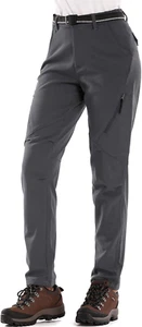 Women Snow Fleece-Lined Soft Shell Insulated Waterproof Pants Winter Hiking,Camp - Picture 1 of 12