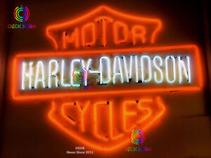 Neuf HOT Harley Davidson HD fait main véritable panneau néon moteur course bière lumière