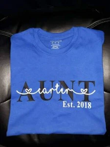 Aunt or Auntie shirt with children's names and established date. Mother's day ~ - Picture 1 of 1