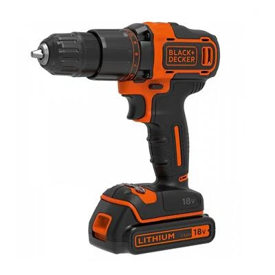 BLACK & DECKER Cordless Combi Drill 10mm Keyless Chuck 18V 1 x 1.5Ah Li-ion - Image 1 of 4