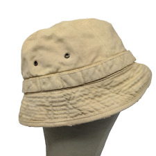 J. Crew Men's Bucket Hat Tan Size Small - Medium 100% Cotton Vent Holes