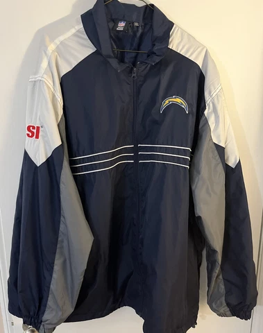 San Diego Chargers Men's Reebok SI Full Zip Windbreaker Jacket Size XXL 2XL Coat Cover