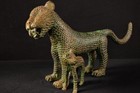 21645 Bronze:  Afrikanische Grosse Benin Leopard Figure / Figure Nigeria