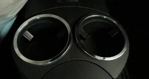 D VW New Beetle 1997-2010 Chromringe Ringe für Getränkehalter vorne - Aluminium - Bild 1 von 3
