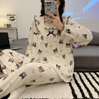 Kawaii Kuromi Pochacco Two Piece Pajamas Set Homewear Long-sleeve Girl Clothes