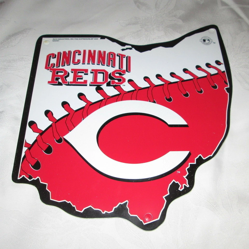 CINCINNATI REDS - OHIO STATE SHAPED SIGN #01 - NEW - Image 1 of 1