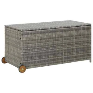 NNEVL Garden Storage Box Light Grey 120x65x115 cm Poly Rattan - Picture 1 of 5