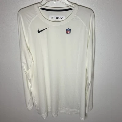 耐克 Dri-Fit Compression L/S 男式 XXL 衬衫 NFL 球队发行迈阿密海豚队白色 — 第 1/4 张图片