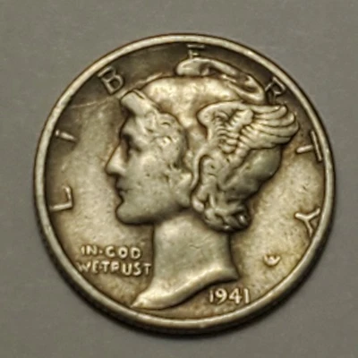 Nicer Low Mintage 1941 P Winged Liberty Head Mercury Dime - Image 1 of 2