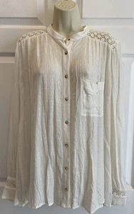 Blusa para mujer Free People The Best encaje crochet manga larga marfil crema talla M - Imagen 1 de 12