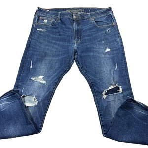 American Eagle Herren 40x30 Next Level Flex Jeans Blau Distressed Denim Grunge - Bild 1 von 11