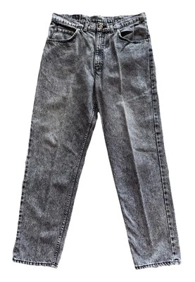 Vintage 80’s Brittania Black Gray Acid Stone Washed Denim Jeans Men’s 36X30 (35) - Image 1 of 4