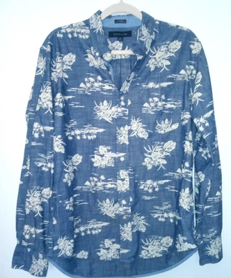 Camisa Tommy Hilfiger Azul Floral Abotonada Para Hombre Grande Calce Personalizado Foto 1 de 4