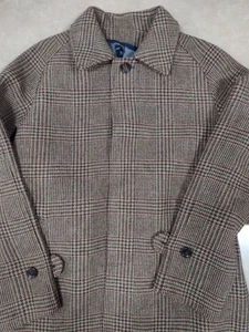 NWOT-Spier & Mackay Brown & Red Check Balmacaan Coat Abraham Moon Wool Size 46 - Picture 1 of 21