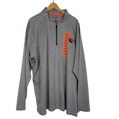 NWT Men's Gray Oregon State Beavers Quarter Zip Pullover Athletic Shirt XXL - Image 1 of 4