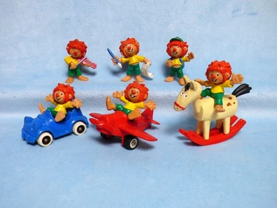 Pumuckl Geige + im Flugzeug im Auto und auf Schaukelpferd 6 Figuren von Bully - Bild 1 von 4
