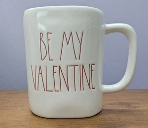Rae Dunn Cup Mug = BE MY VALENTINE = Red Inside Large Letter 5" Tall New - Picture 1 of 3