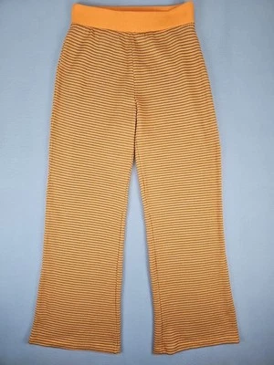 Zara Pants Women’s Medium Orange Striped Ribbed Wide Leg Stretch BOHO Festival - Image 1 of 4