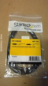 StarTech 10' / 3M Slim Stereo Audio Cable 3.5mm Mini-Jack Male Connectors NEW - Picture 1 of 3